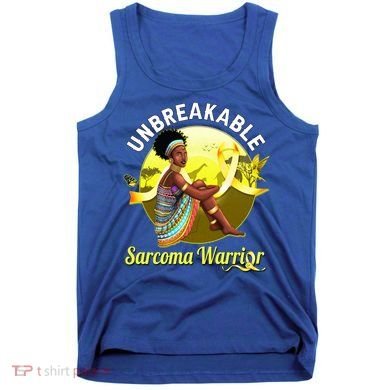 Yellow Ribbon Cancer Awareness Unbreakable Sarcoma Warrior Cute Gift Tank Top