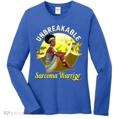 Yellow Ribbon Cancer Awareness Unbreakable Sarcoma Warrior Cute Gift Women's Long Sleeve Shirt