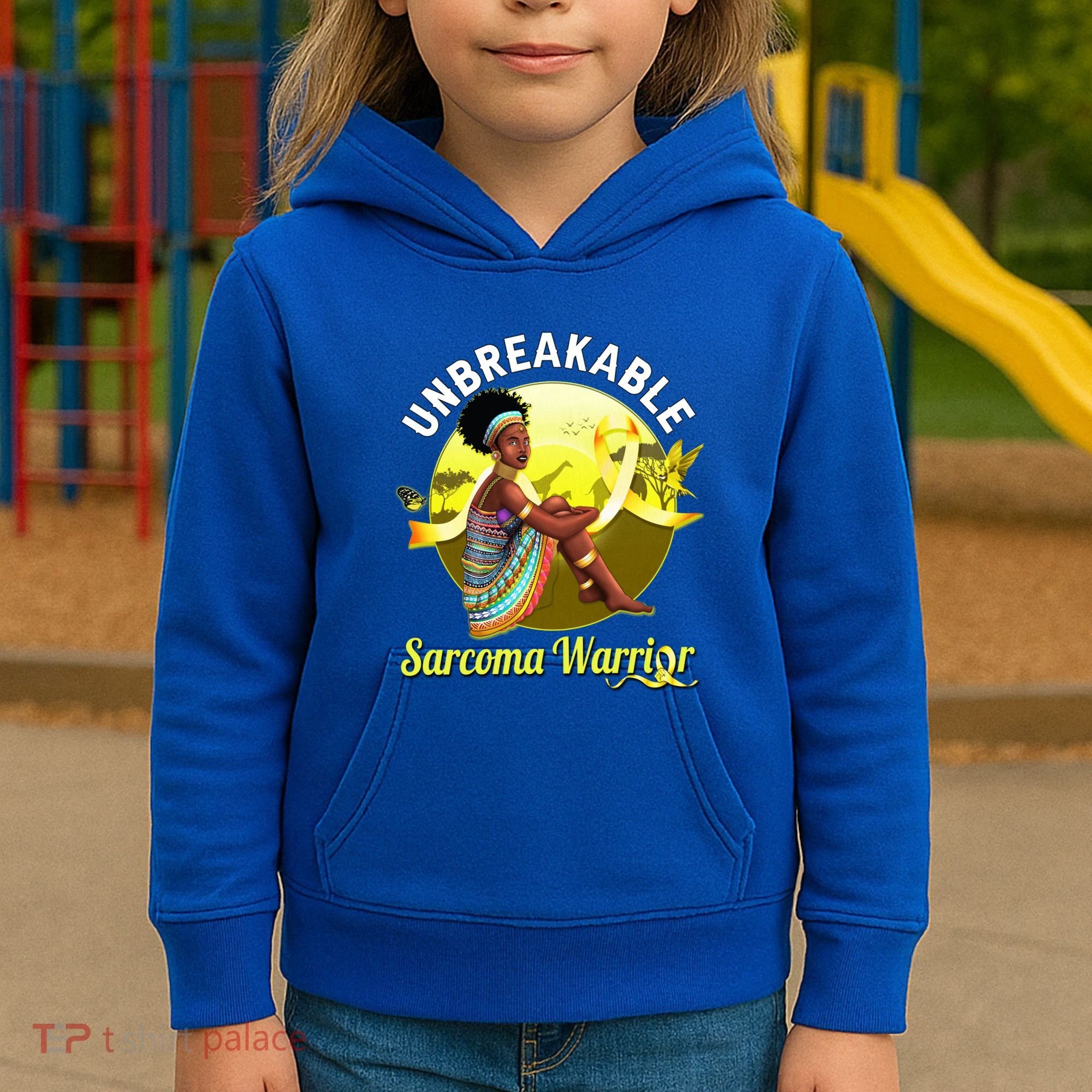 Yellow Ribbon Cancer Awareness Unbreakable Sarcoma Warrior Cute Gift Kids Hoodie