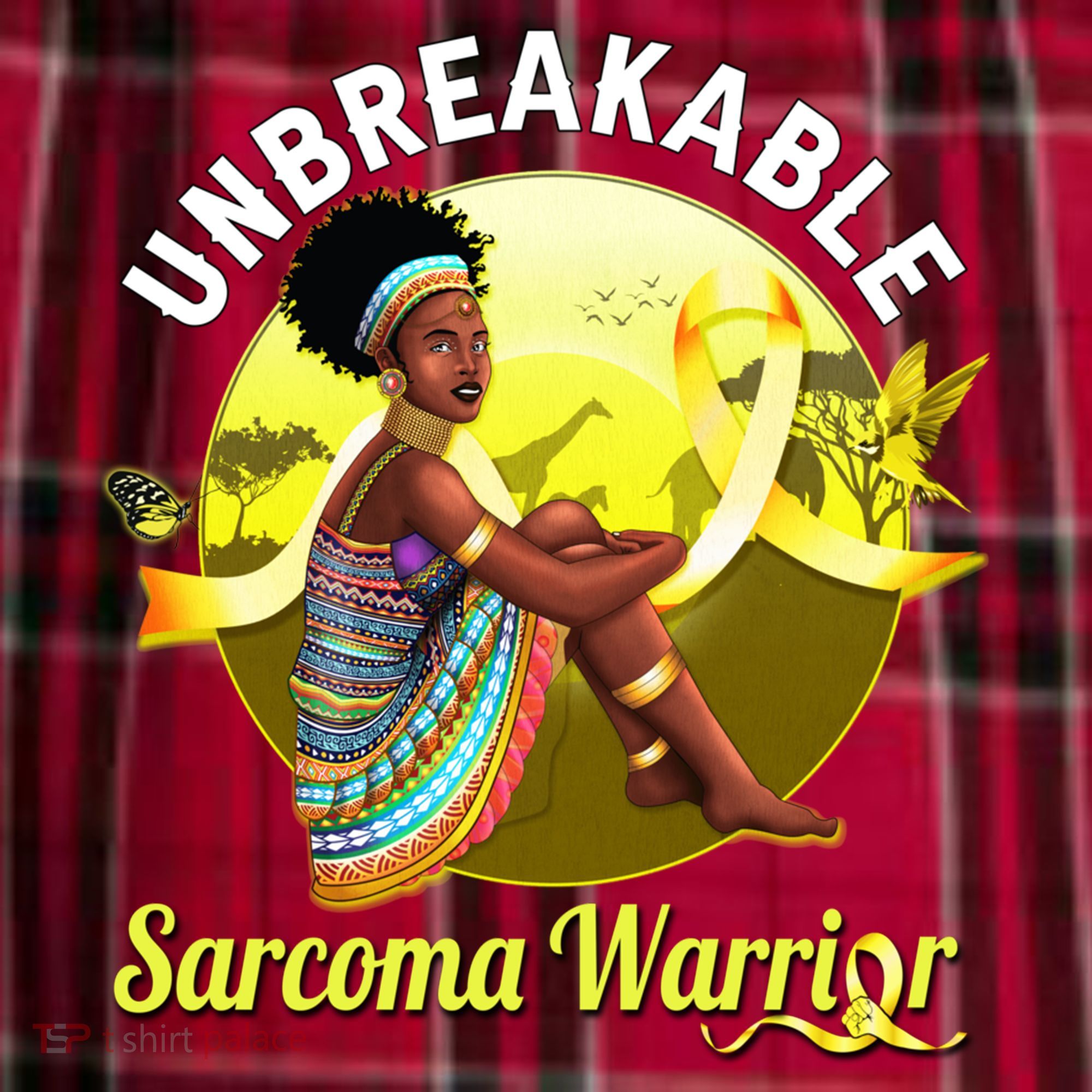 Yellow Ribbon Cancer Awareness Unbreakable Sarcoma Warrior Cute Gift Men's Flannel Plaid Pajama Pants