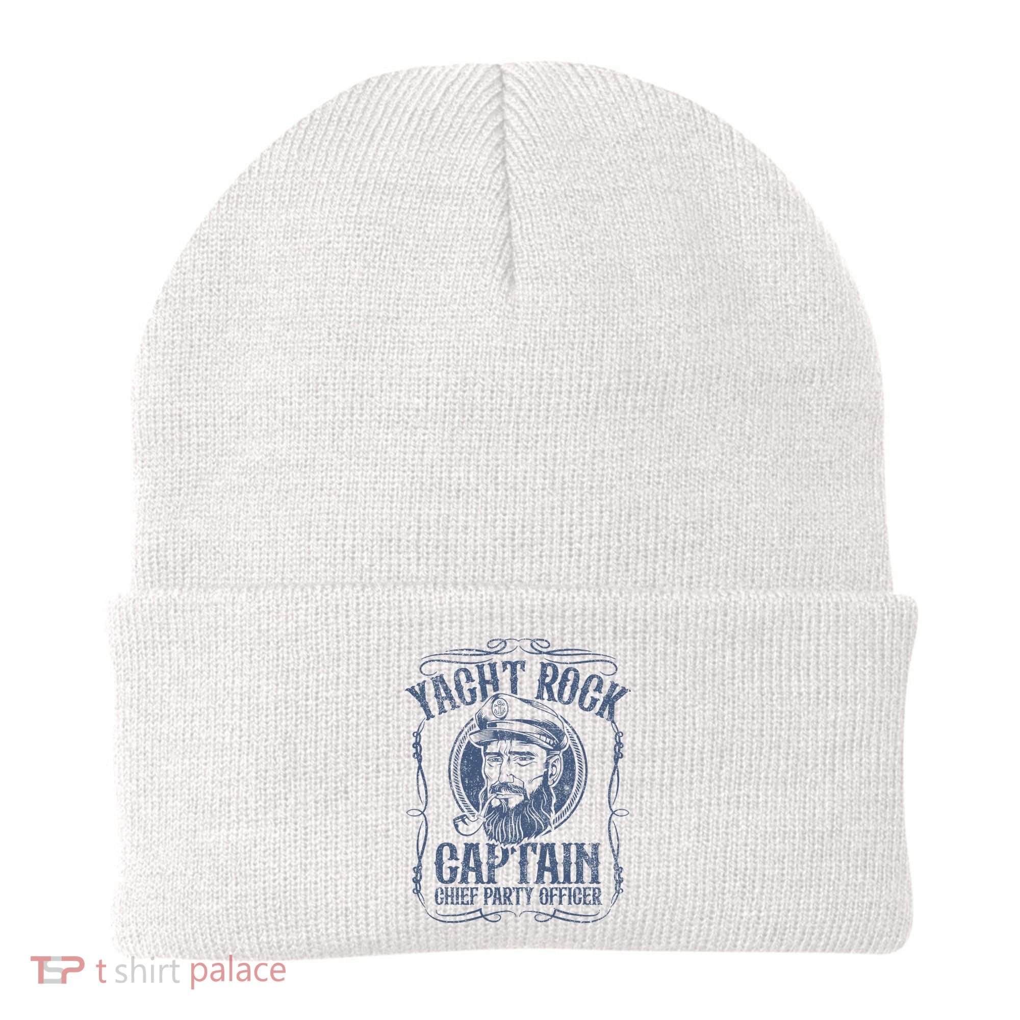 Yacht Rock Captain Pontoon Boat Party Music Boating Beanie