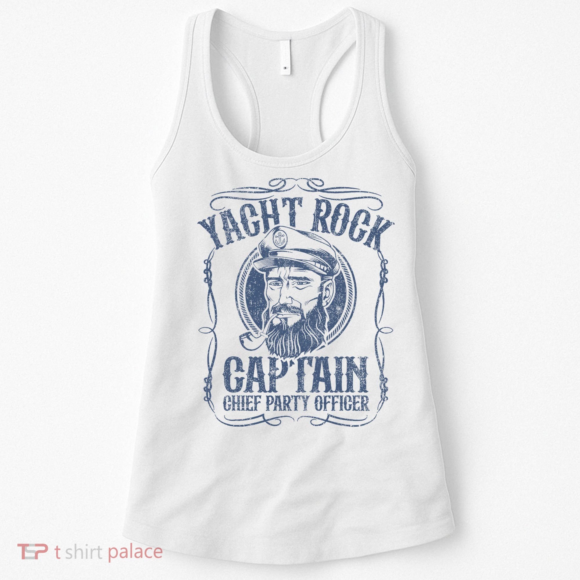 Yacht Rock Captain Pontoon Boat Party Music Boating Women's Tank Top