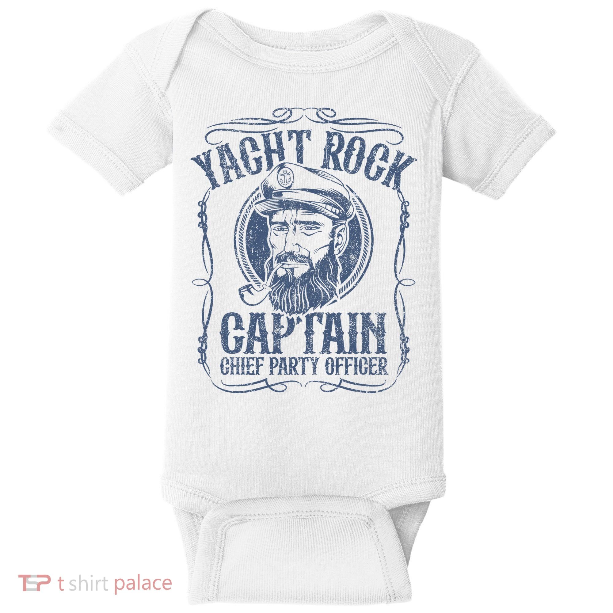Yacht Rock Captain Pontoon Boat Party Music Boating Baby Bodysuit