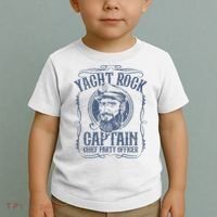 Yacht Rock Captain Pontoon Boat Party Music Boating Toddler T-Shirt thumb 2