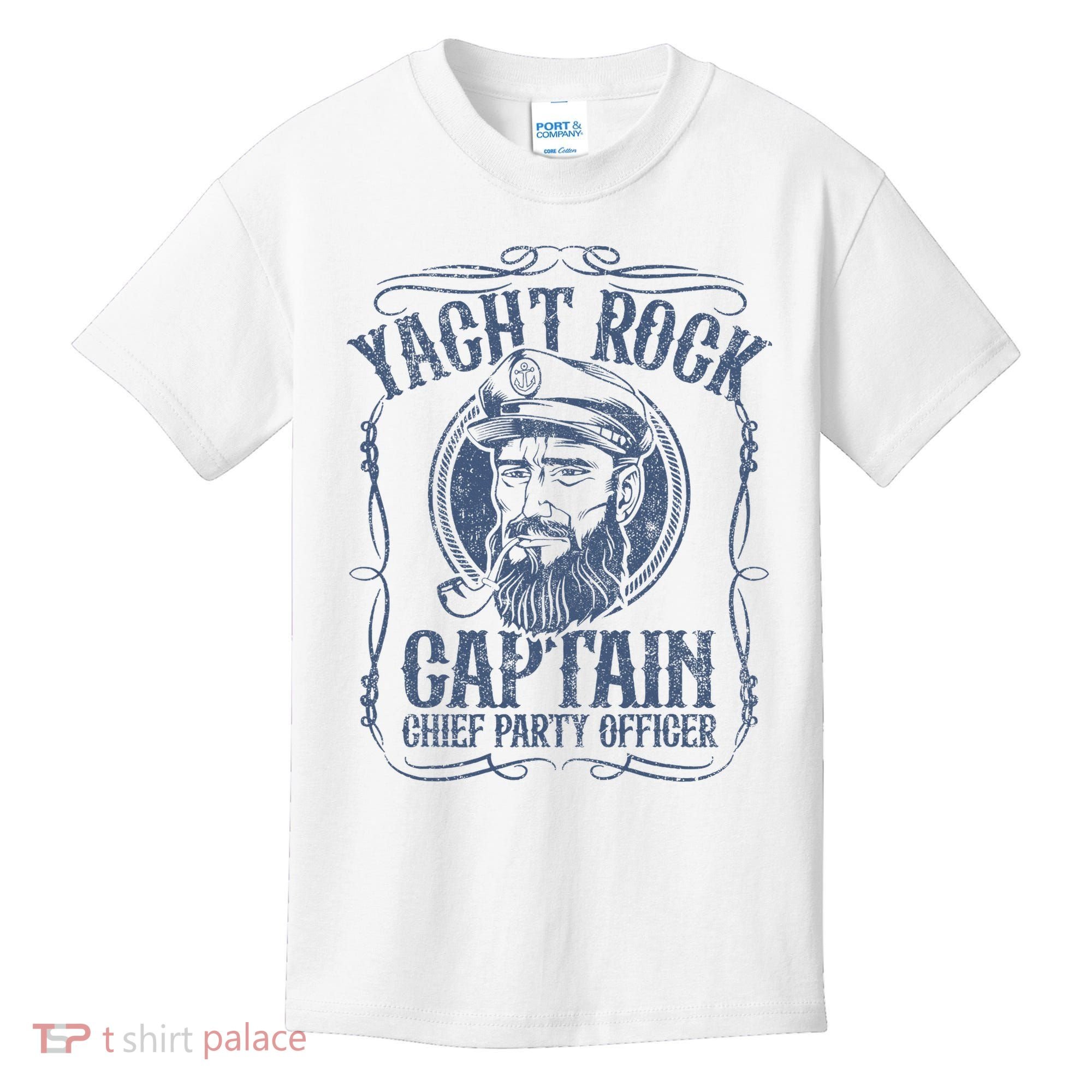 Yacht Rock Captain Pontoon Boat Party Music Boating Kids T-Shirt