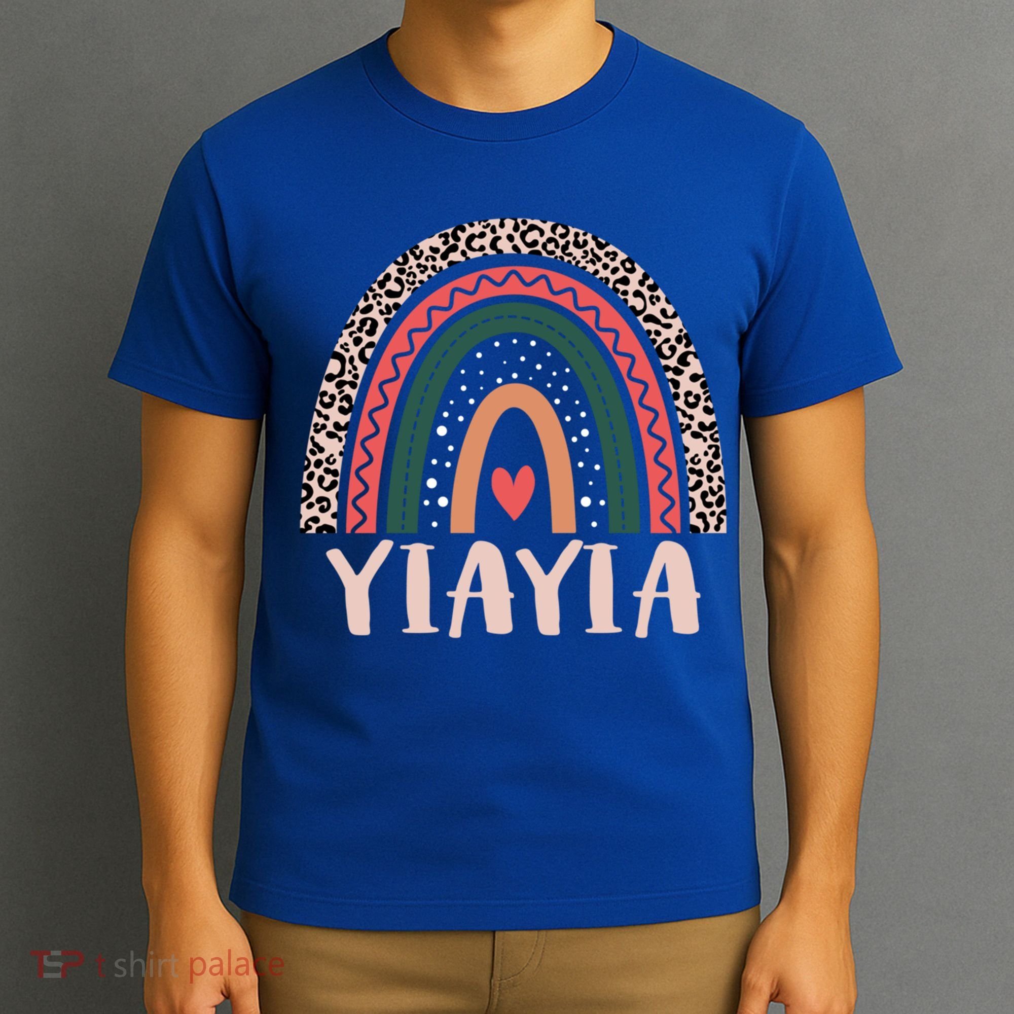 Yiayia Rainbow Grandma Grandmother Mothers Day Yiayia Gift T-Shirt