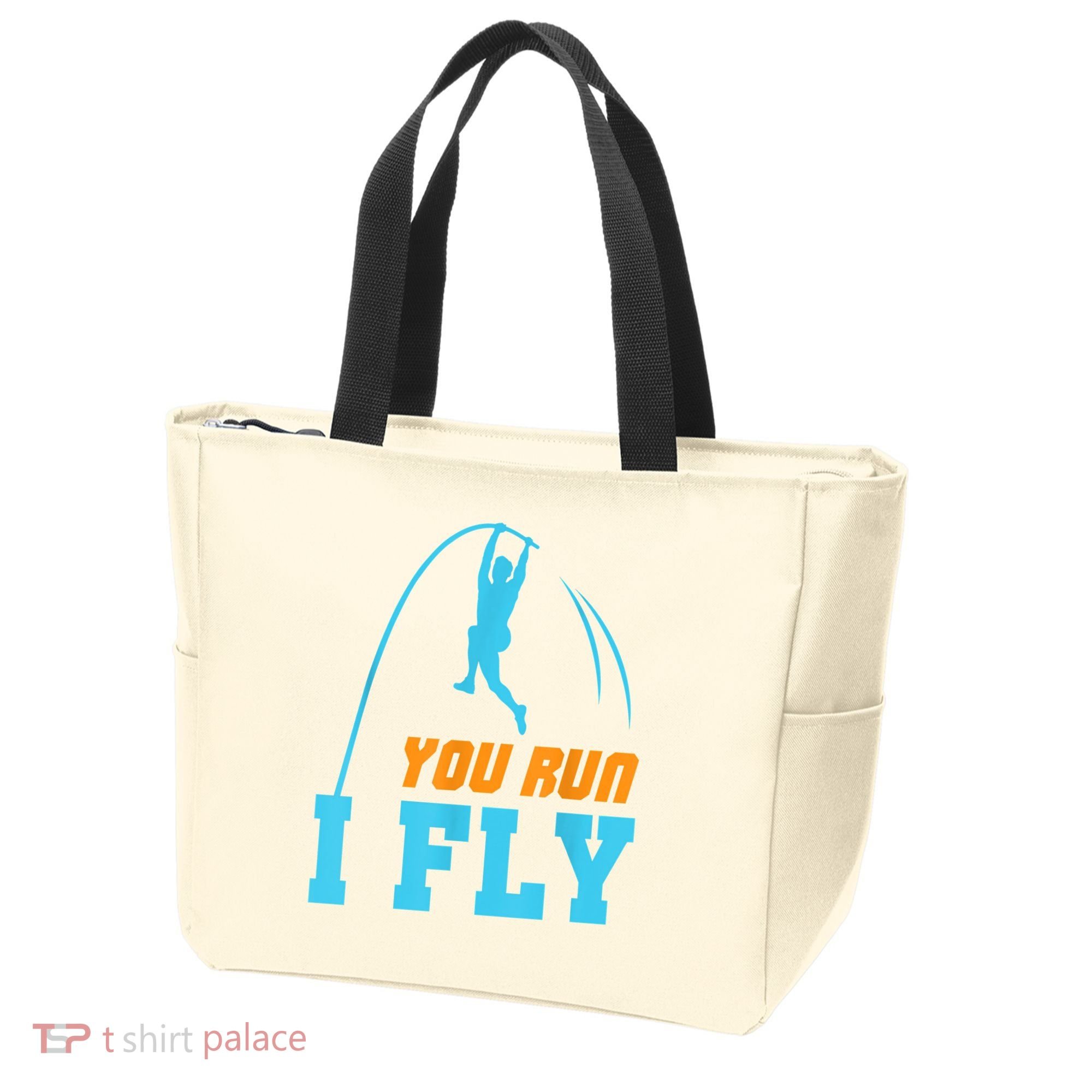 You Run I Fly Cool Pole Vault Polevault Jump Jumper Athlete Tote Bag