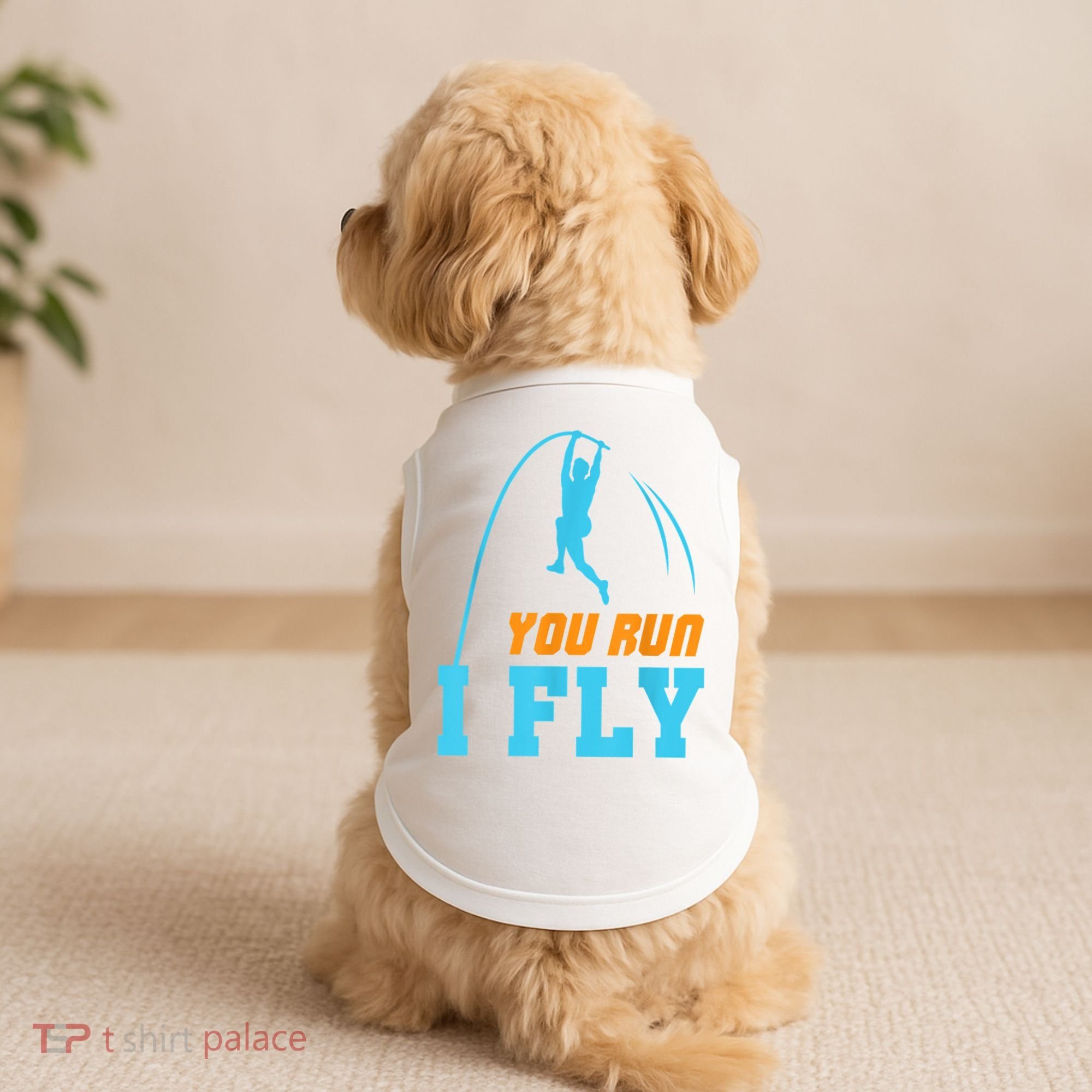 You Run I Fly Cool Pole Vault Polevault Jump Jumper Athlete Doggie Tank