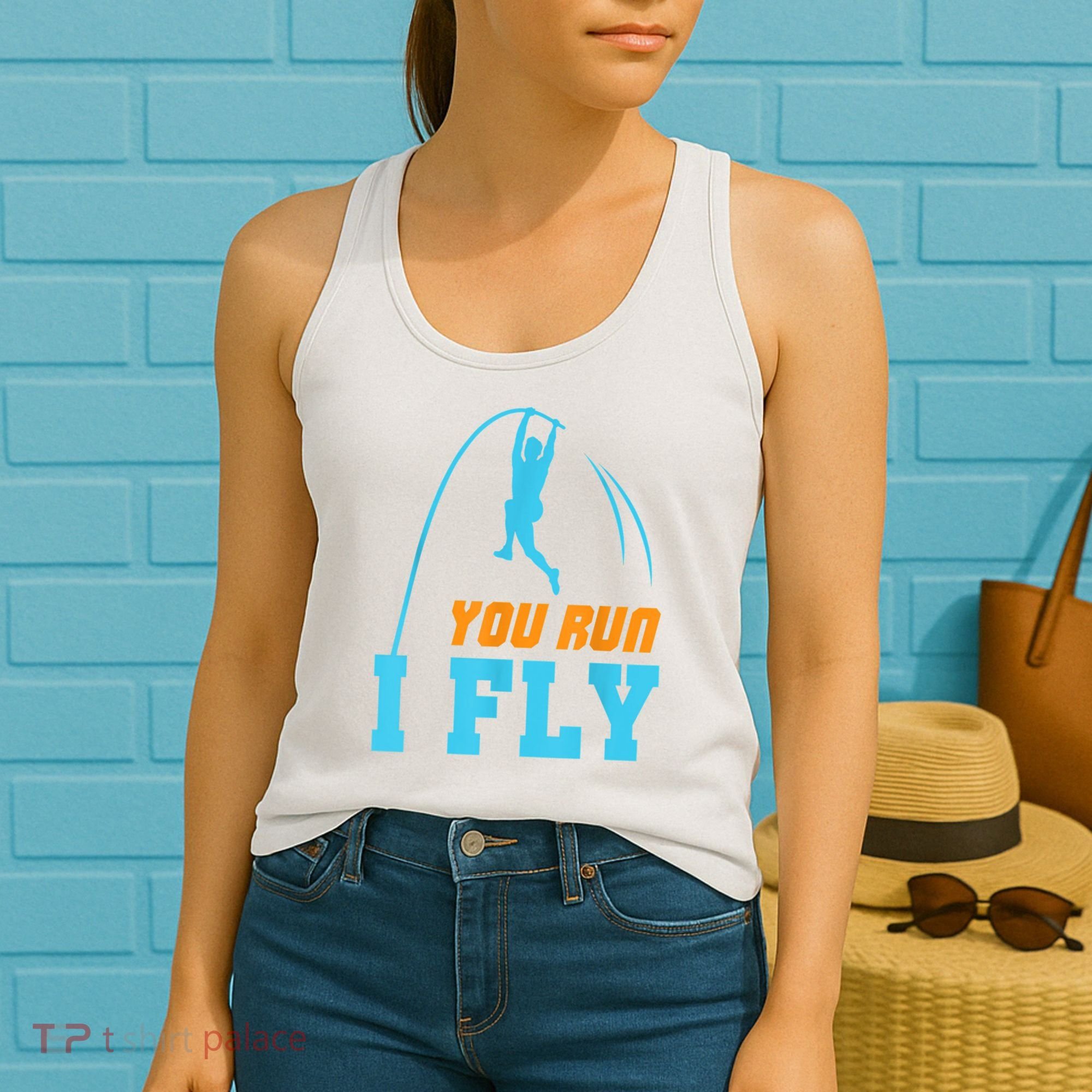 You Run I Fly Cool Pole Vault Polevault Jump Jumper Athlete Women's Tank Top