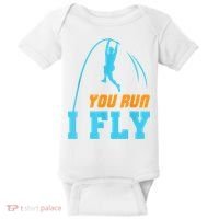 You Run I Fly Cool Pole Vault Polevault Jump Jumper Athlete Baby Bodysuit thumb 0