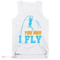 You Run I Fly Cool Pole Vault Polevault Jump Jumper Athlete Tank Top thumb 0