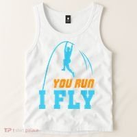 You Run I Fly Cool Pole Vault Polevault Jump Jumper Athlete Tank Top thumb 2