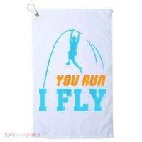You Run I Fly Cool Pole Vault Polevault Jump Jumper Athlete Golf Towel thumb 0