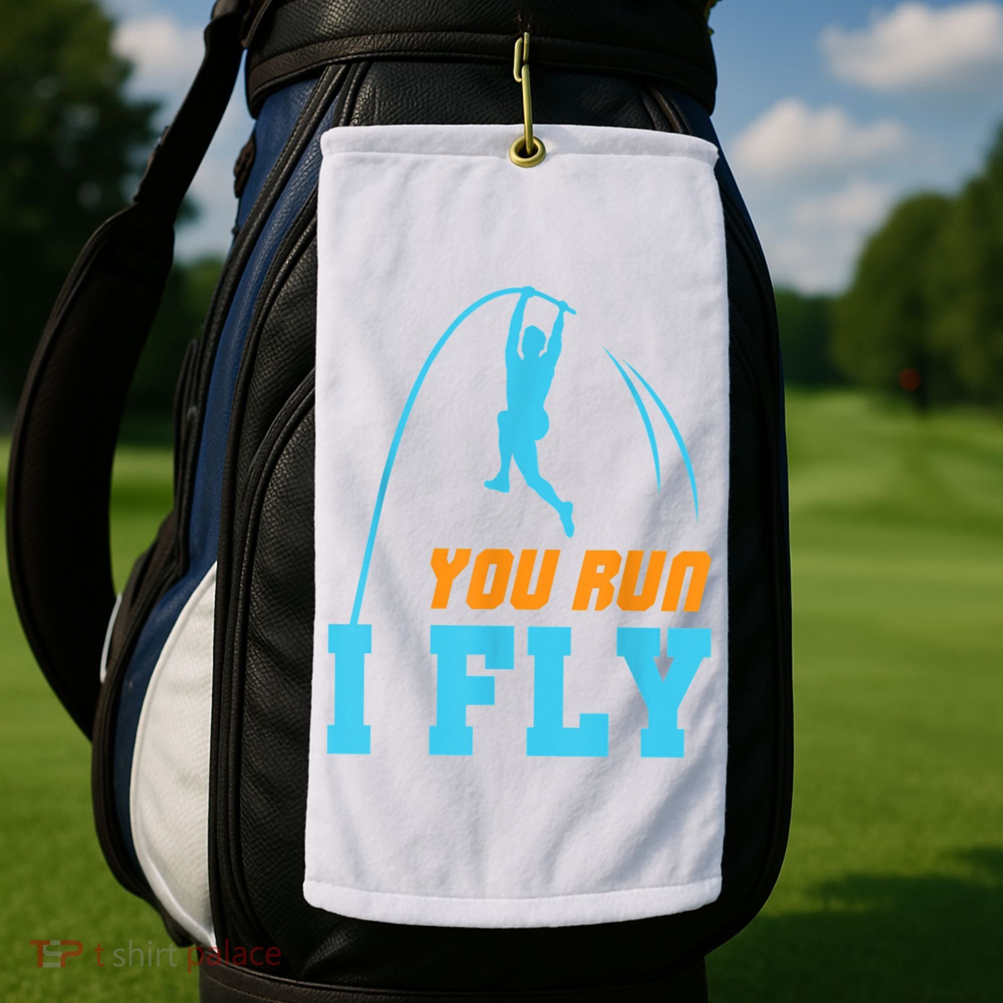 You Run I Fly Cool Pole Vault Polevault Jump Jumper Athlete Golf Towel