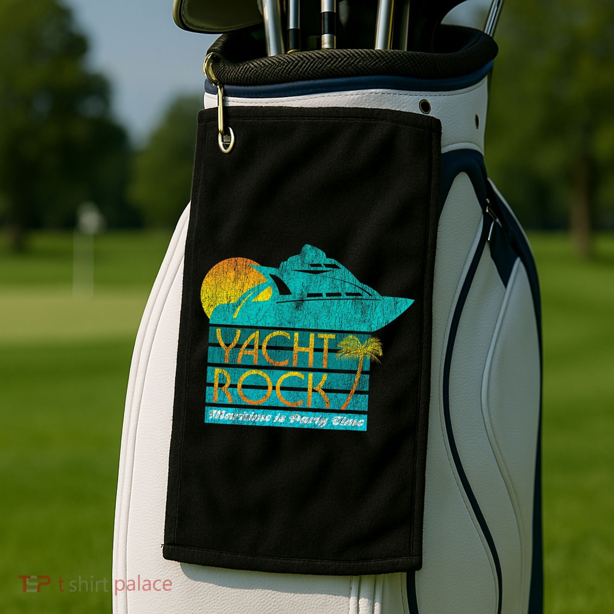 Yacht Rock Party Boat Drinking Maritime Golf Towel