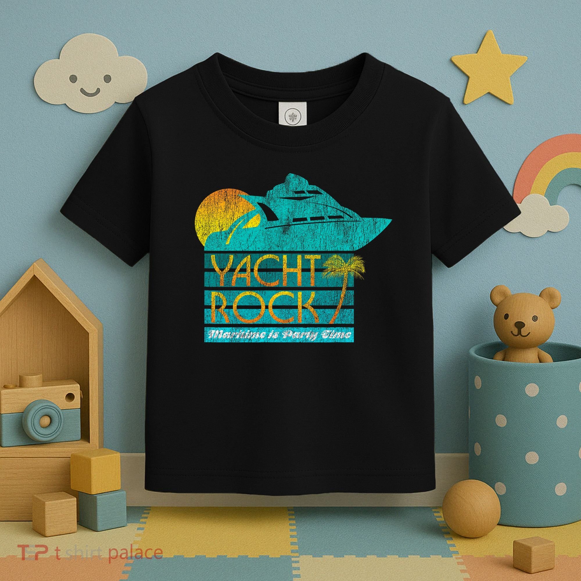 Yacht Rock Party Boat Drinking Maritime Toddler T-Shirt