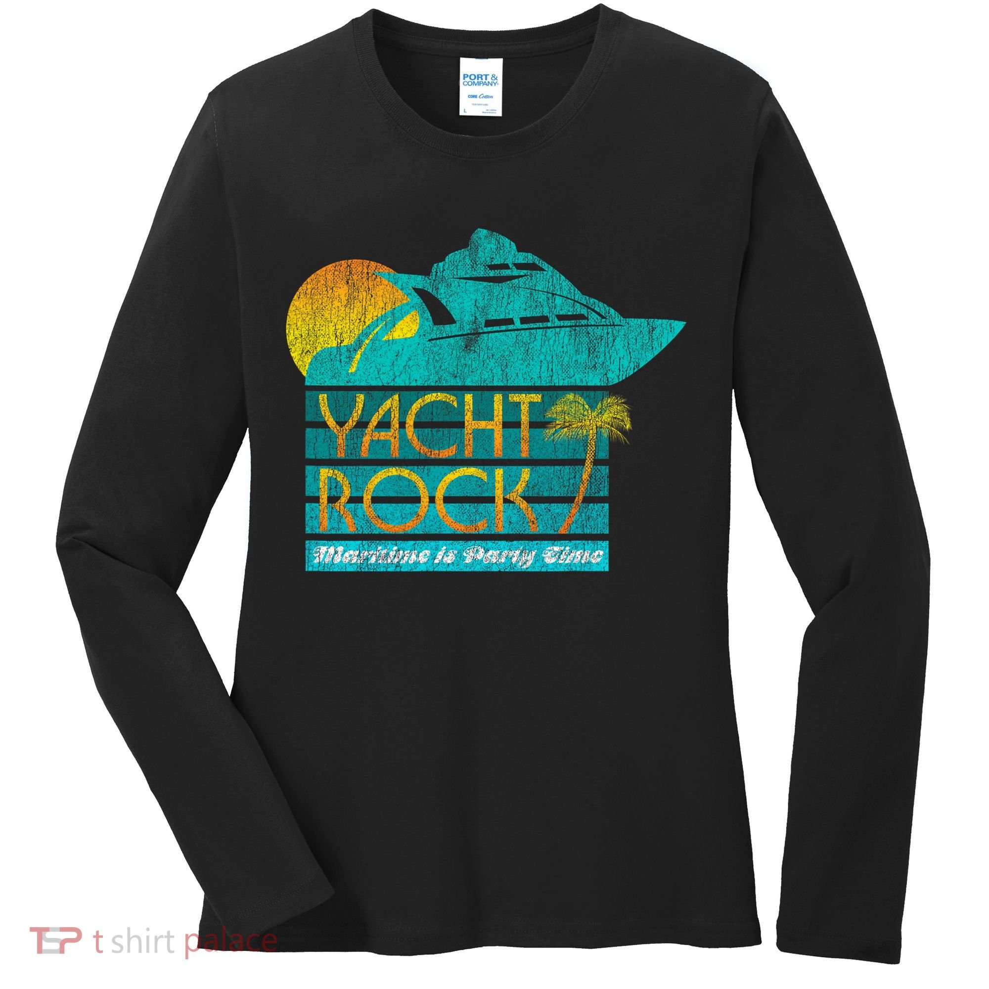 Yacht Rock Party Boat Drinking Maritime Women's Long Sleeve Shirt
