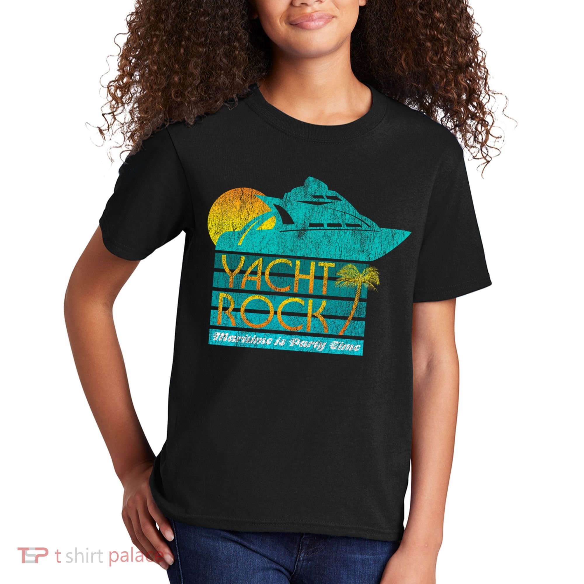 Yacht Rock Party Boat Drinking Maritime Kids T-Shirt