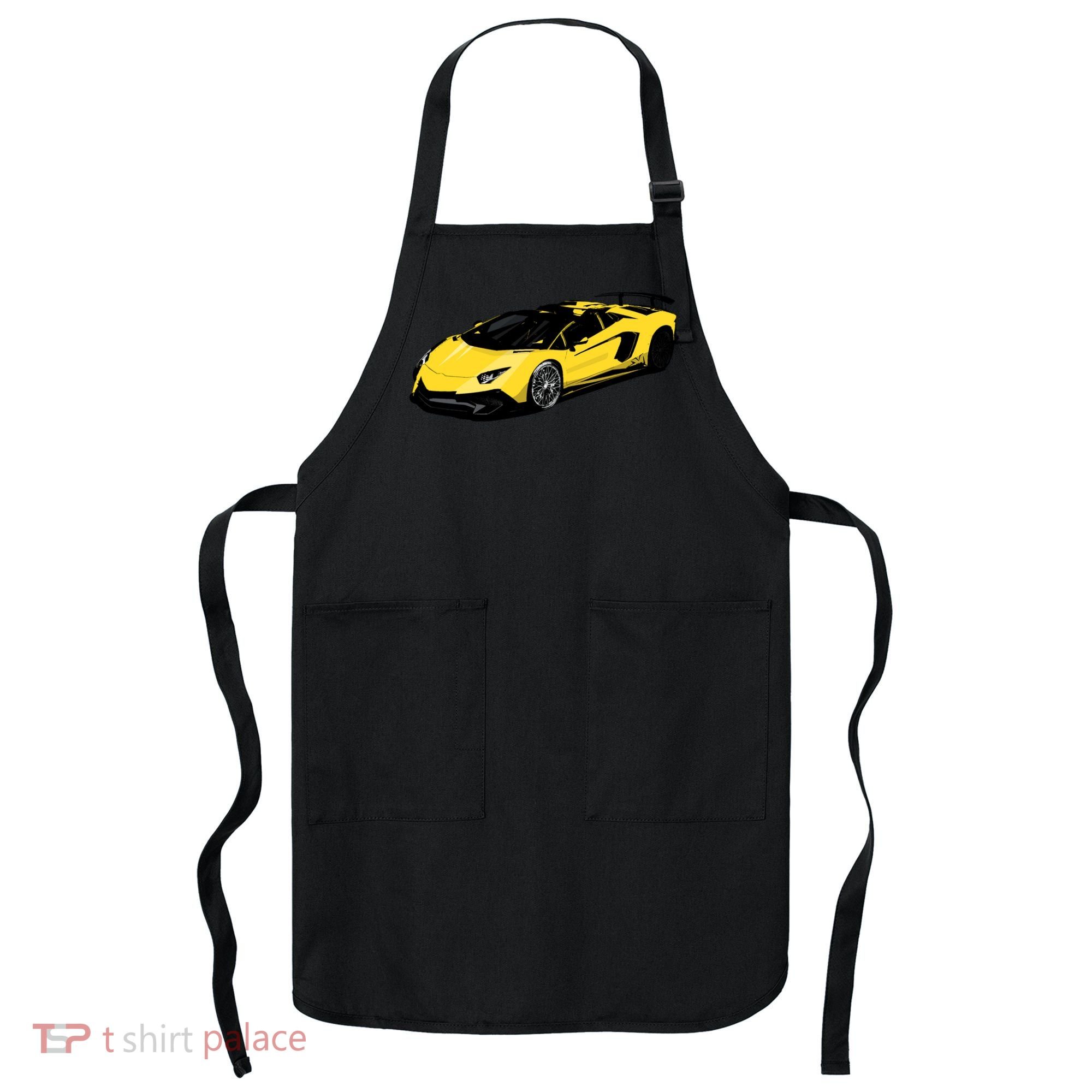Yellow Racing Sports Car Apron
