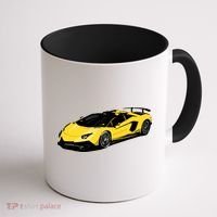 Yellow Racing Sports Car Coffee Mug thumb 1
