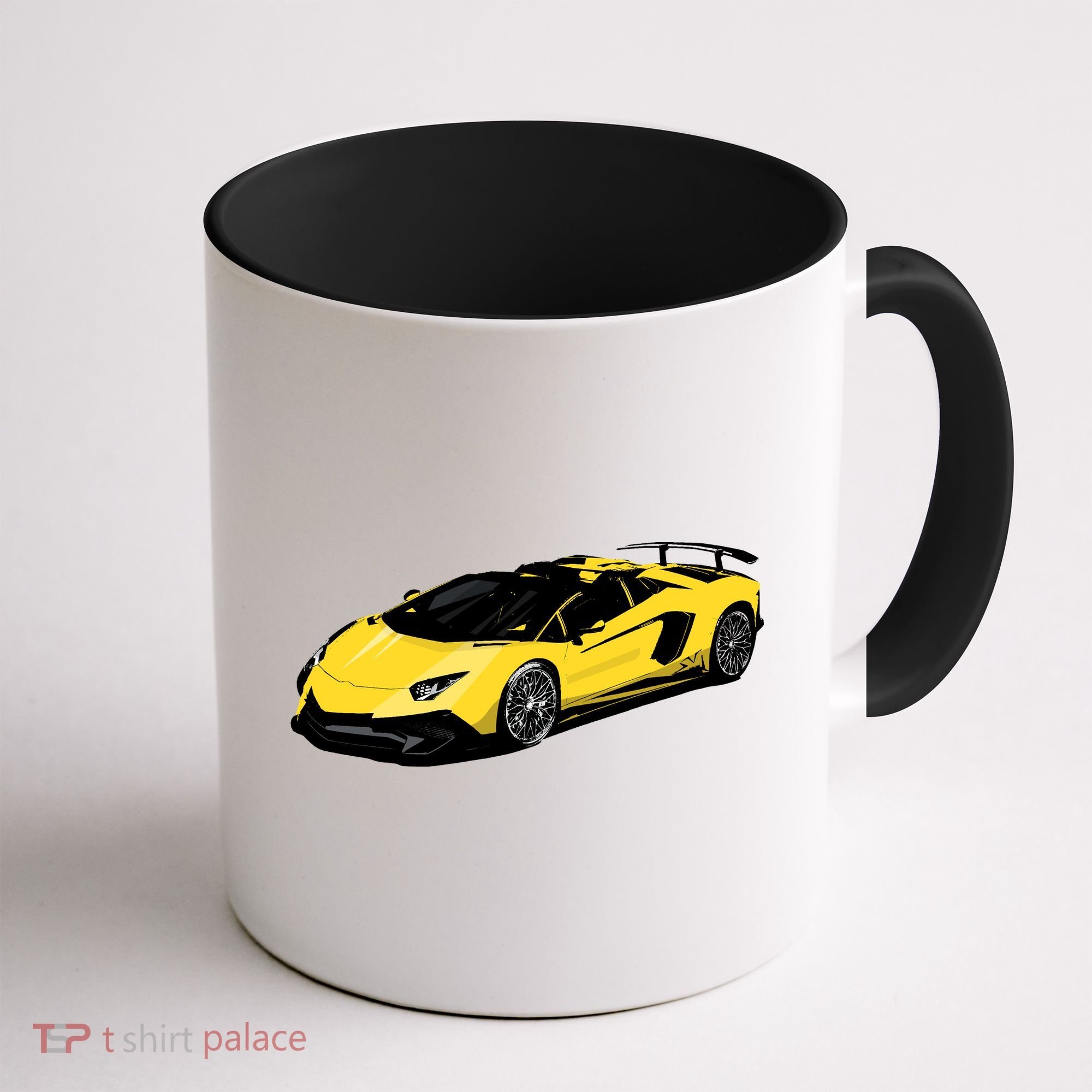 Yellow Racing Sports Car Coffee Mug