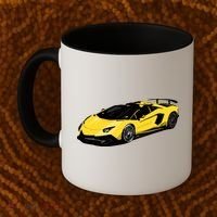 Yellow Racing Sports Car Coffee Mug thumb 2