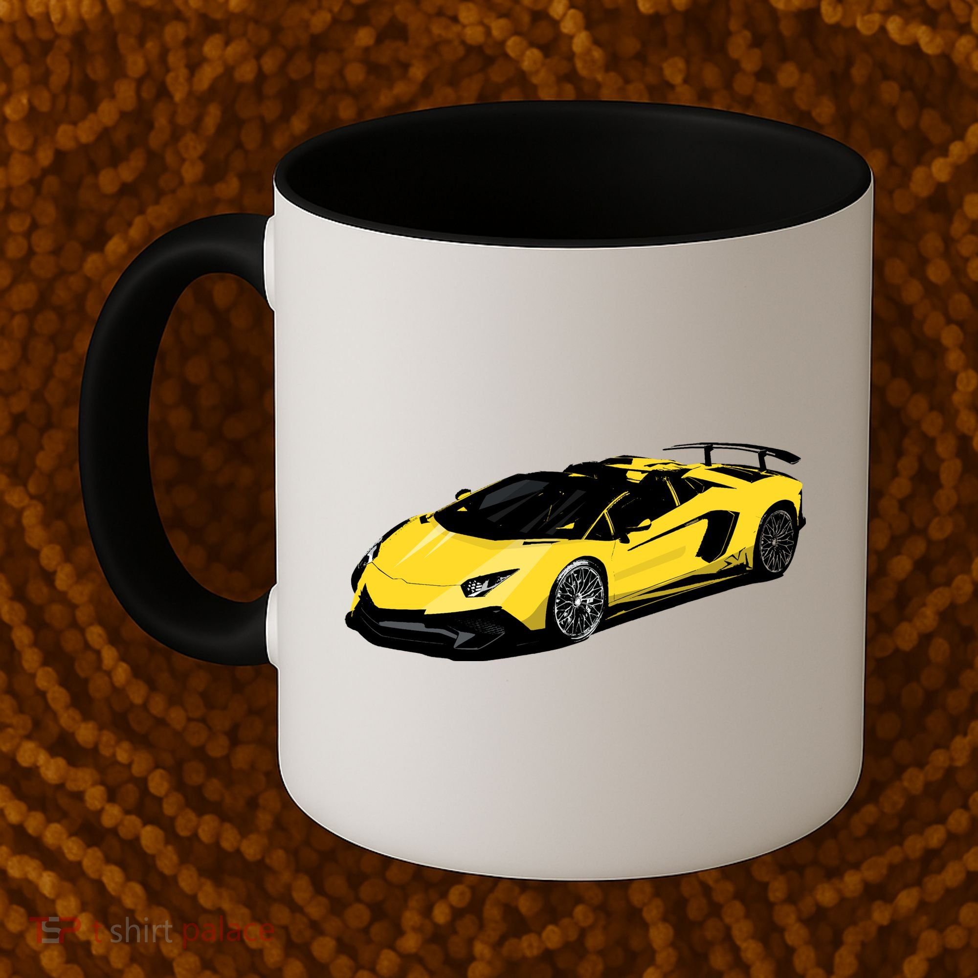 Yellow Racing Sports Car Coffee Mug