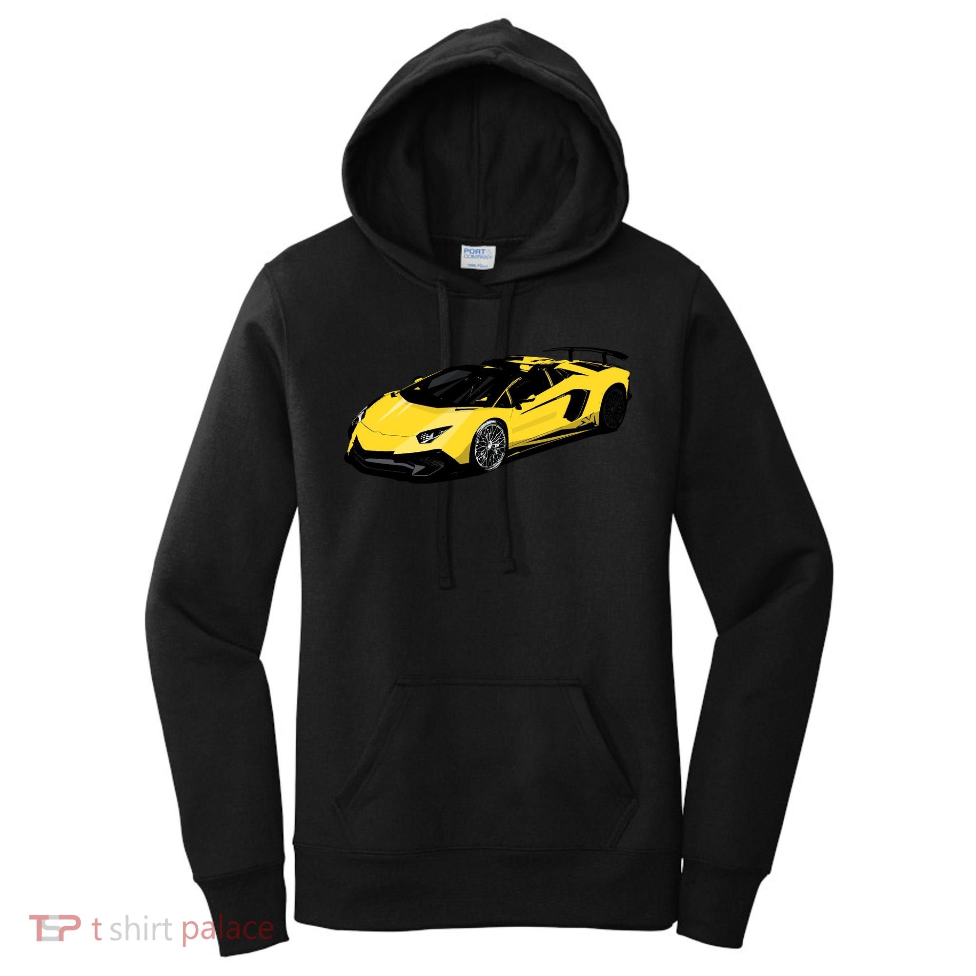 Yellow Racing Sports Car Women's Hoodie