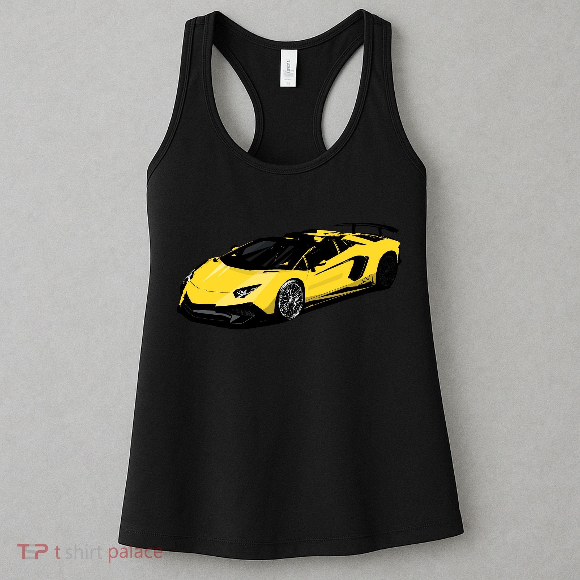 Yellow Racing Sports Car Women's Tank Top