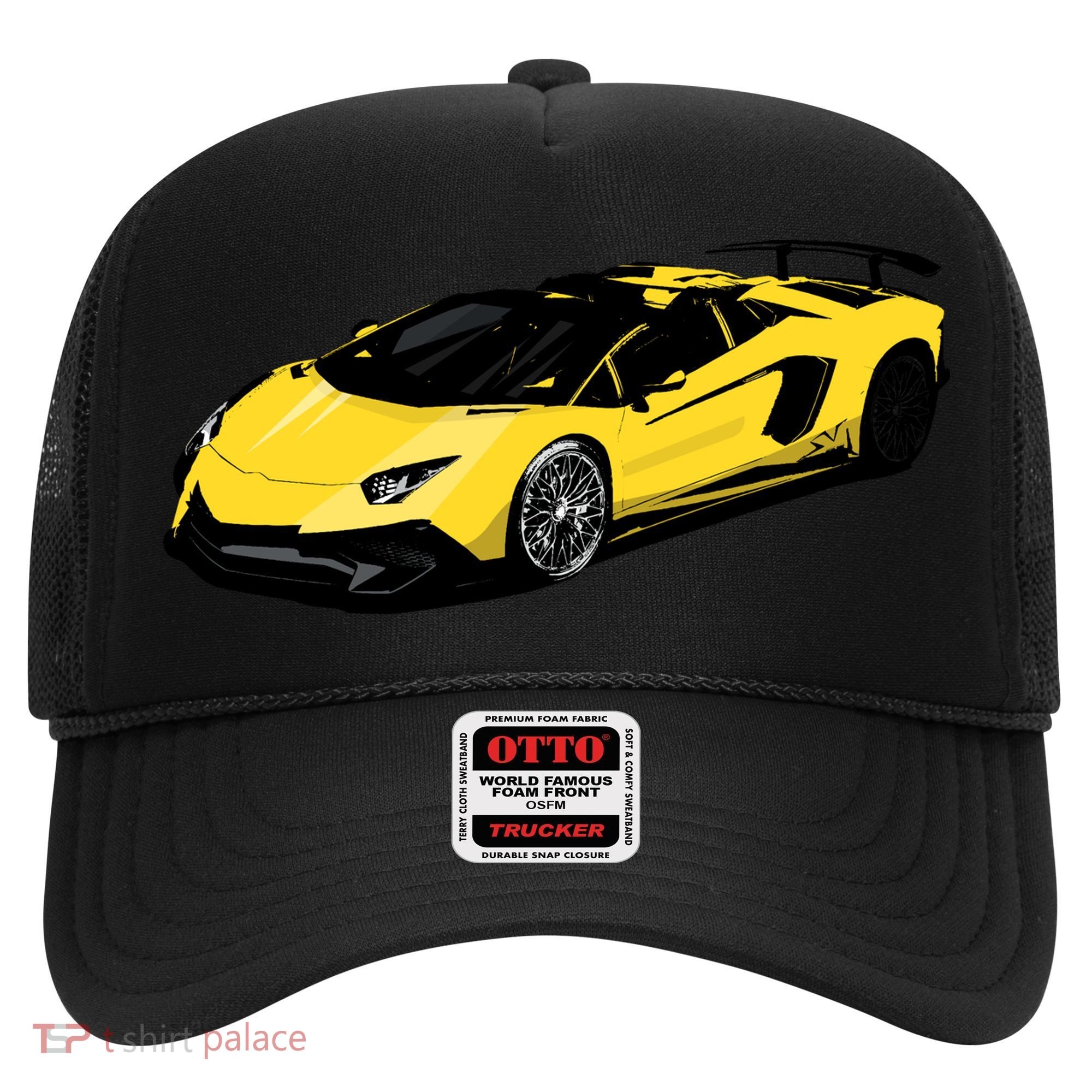 Yellow Racing Sports Car Hat