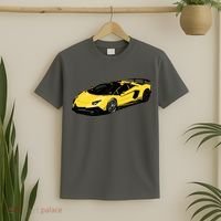 Yellow Racing Sports Car T-Shirt thumb 2
