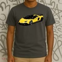 Yellow Racing Sports Car T-Shirt thumb 3