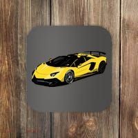 Yellow Racing Sports Car Coaster thumb 0