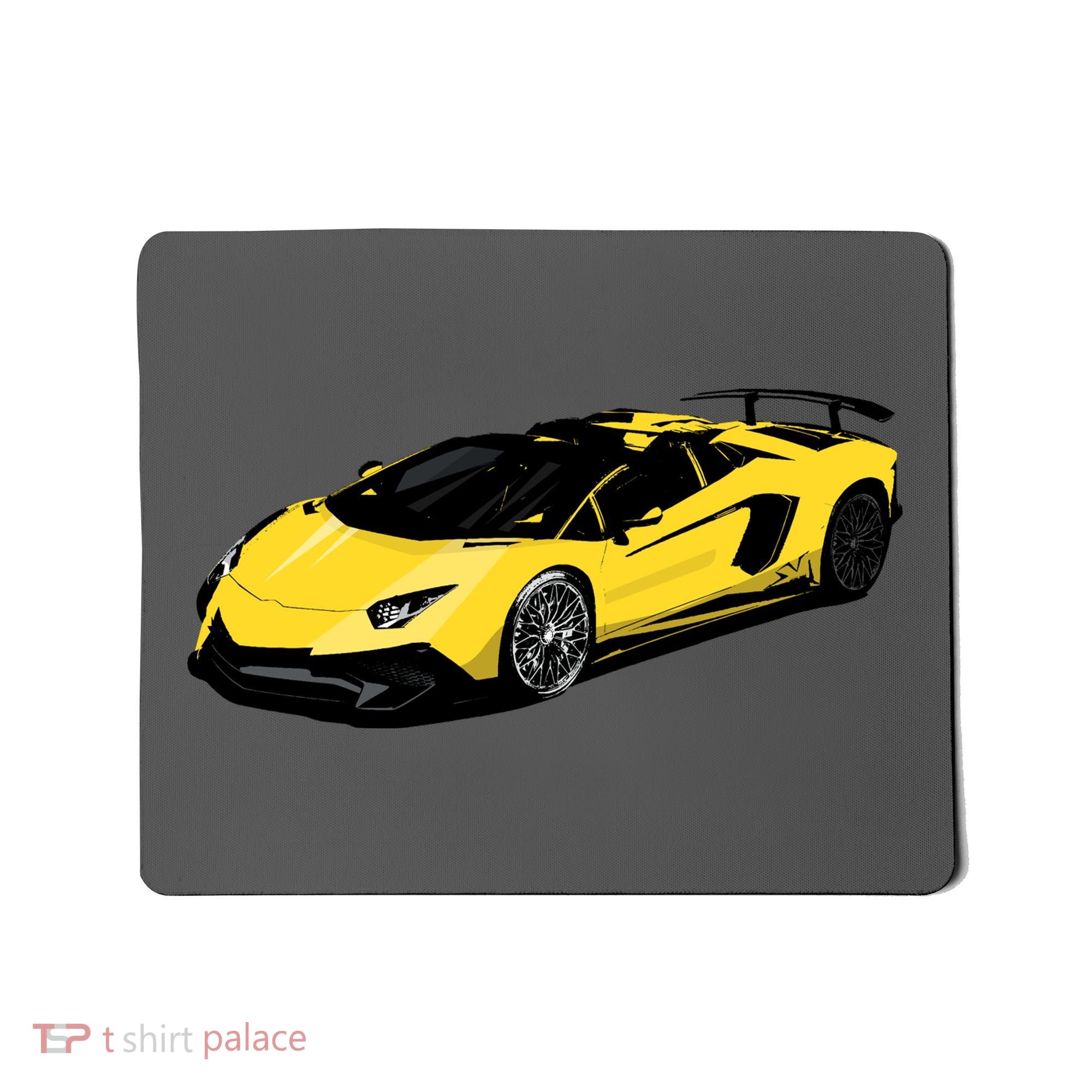 Yellow Racing Sports Car Mousepad