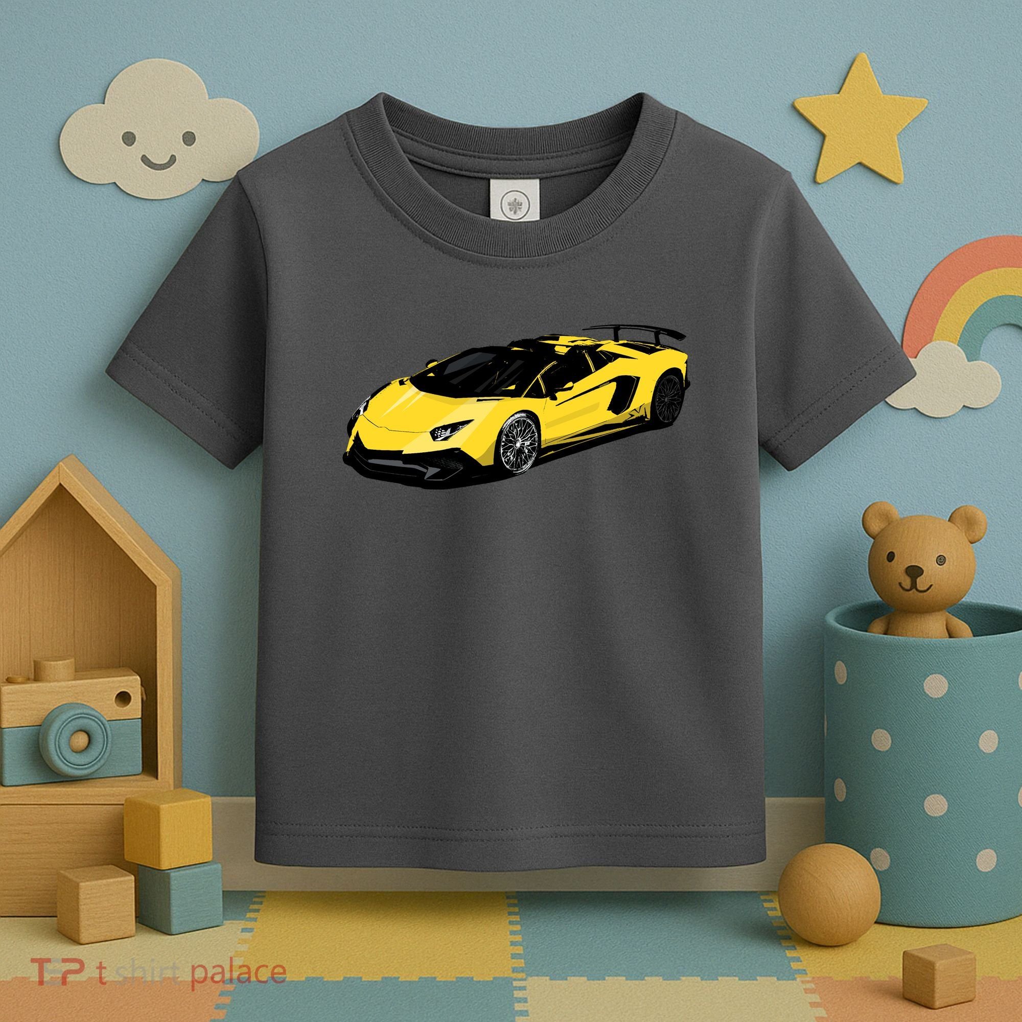 Yellow Racing Sports Car Toddler T-Shirt