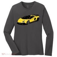 Yellow Racing Sports Car Women's Long Sleeve Shirt thumb 0