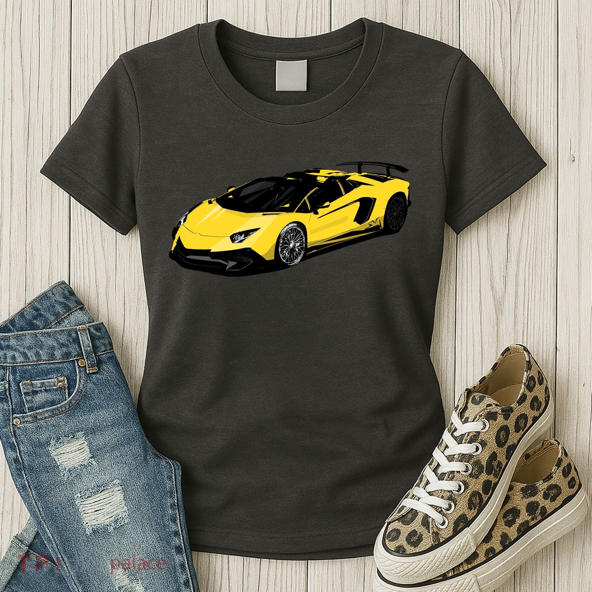 Yellow Racing Sports Car Women's T-Shirt