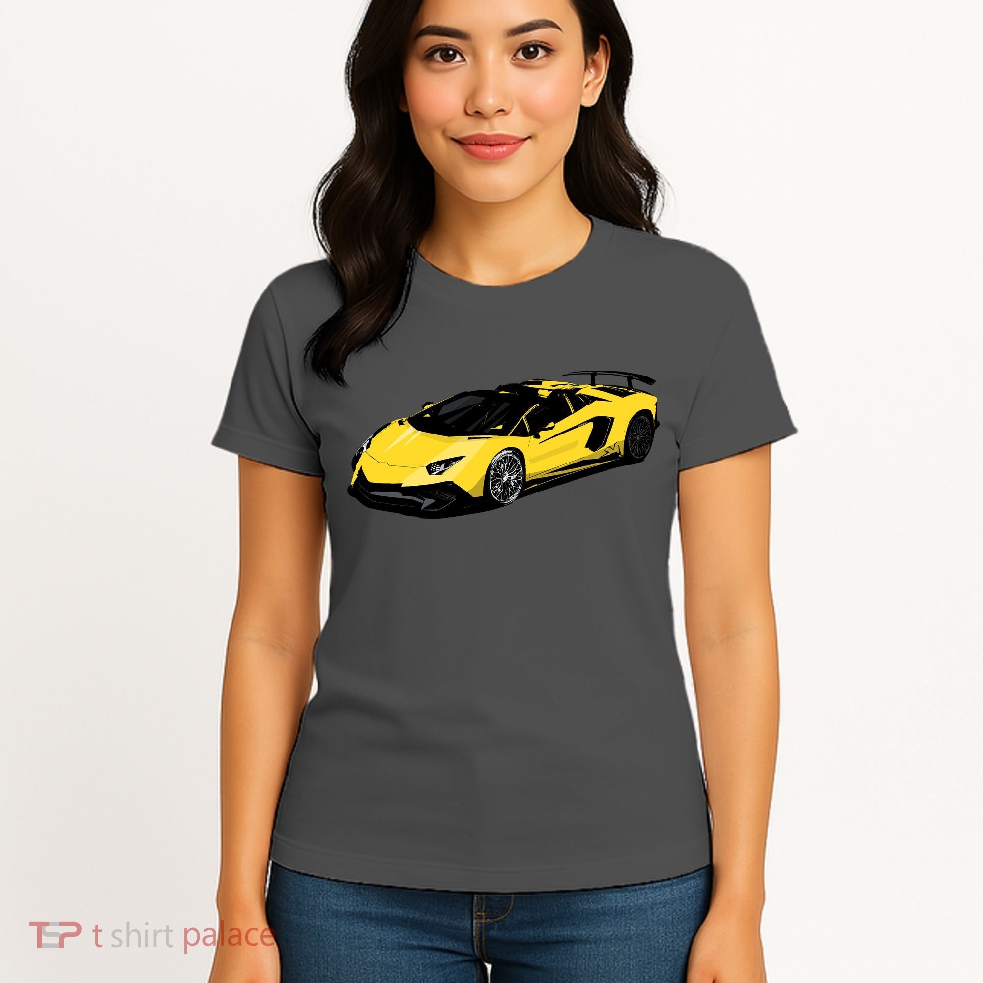 Yellow Racing Sports Car Women's T-Shirt