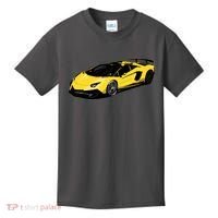Yellow Racing Sports Car Kids T-Shirt thumb 0