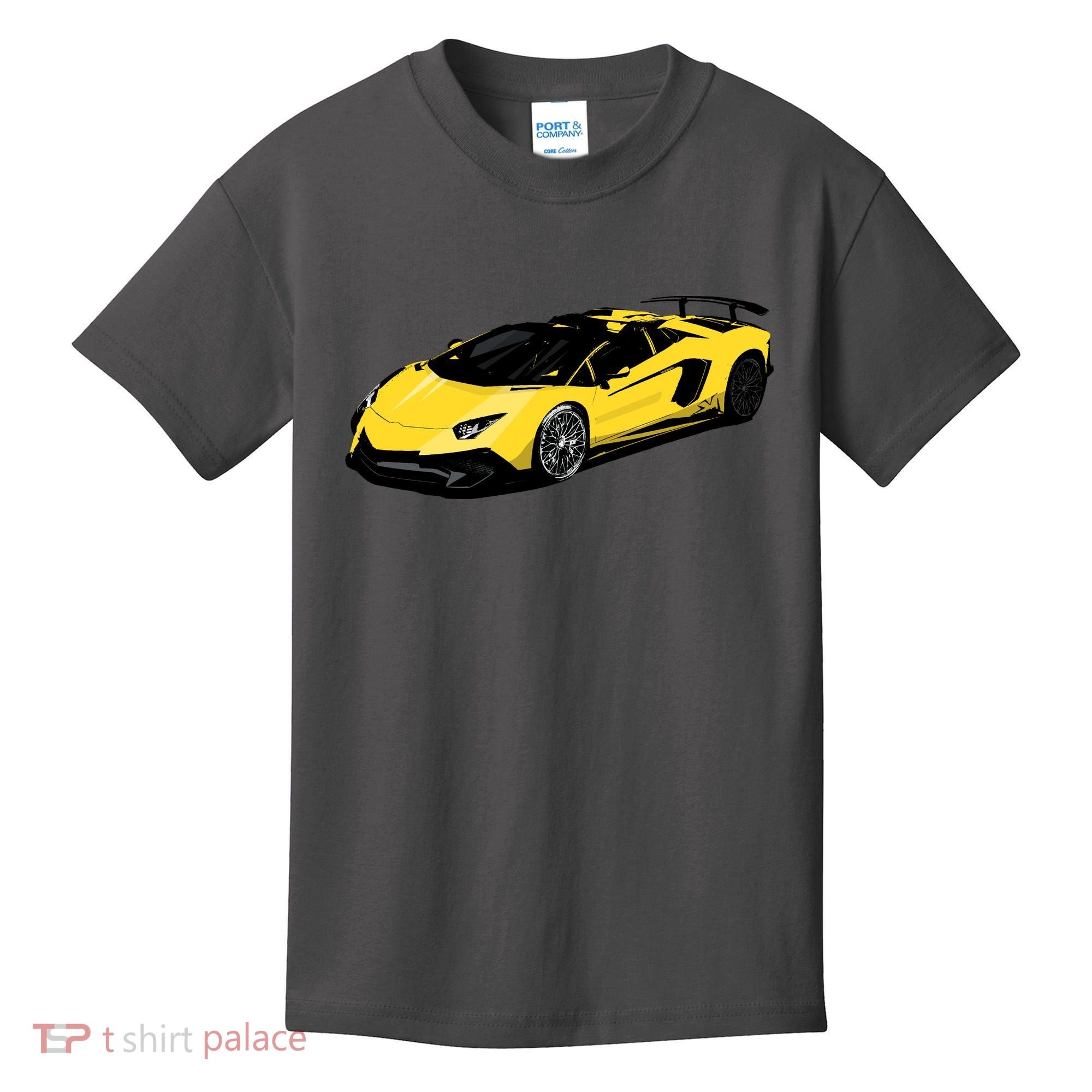 Yellow Racing Sports Car Kids T-Shirt