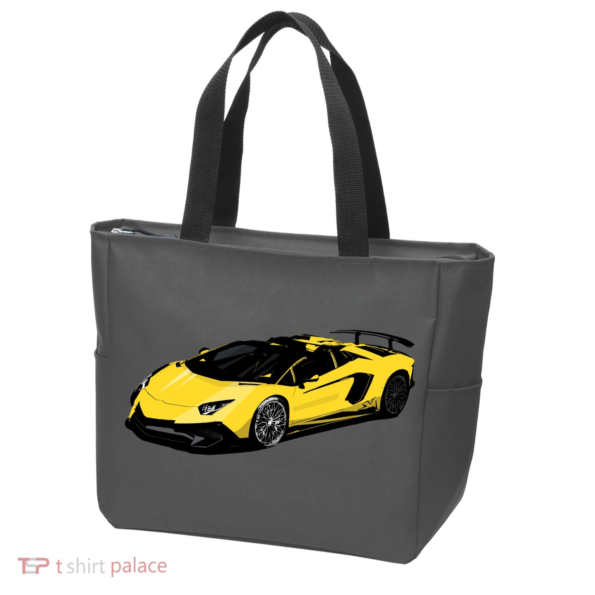 Yellow Racing Sports Car Tote Bag