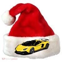 Yellow Racing Sports Car Santa Hat thumb 0