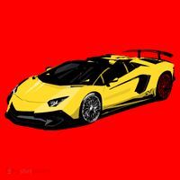 Yellow Racing Sports Car Santa Hat thumb 1