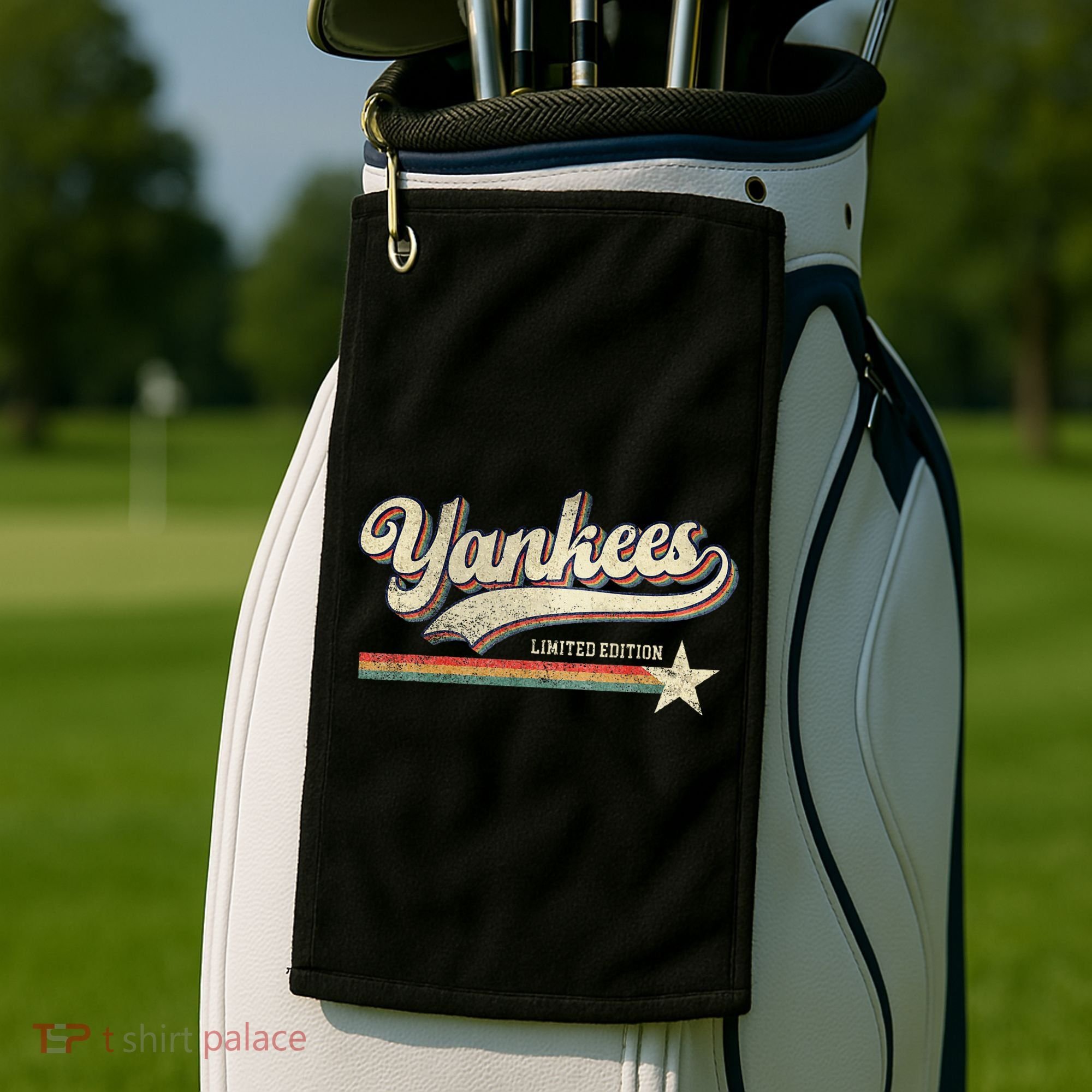 Yankee Retro Style 70s 80s First Name Golf Towel