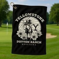 Yellowstone Ranch Solo Horseback Rider Golf Towel thumb 1