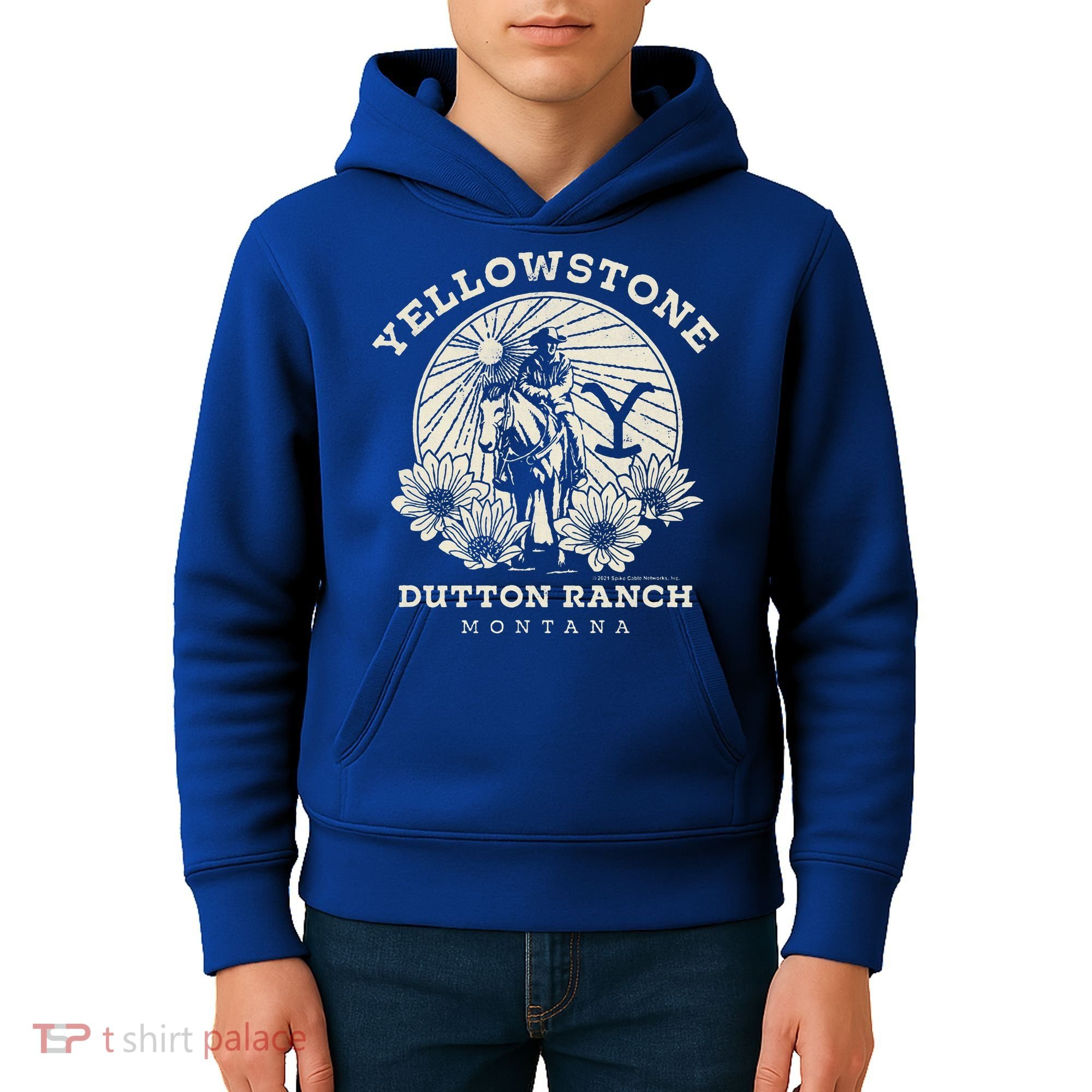 Yellowstone Ranch Solo Horseback Rider Kids Hoodie