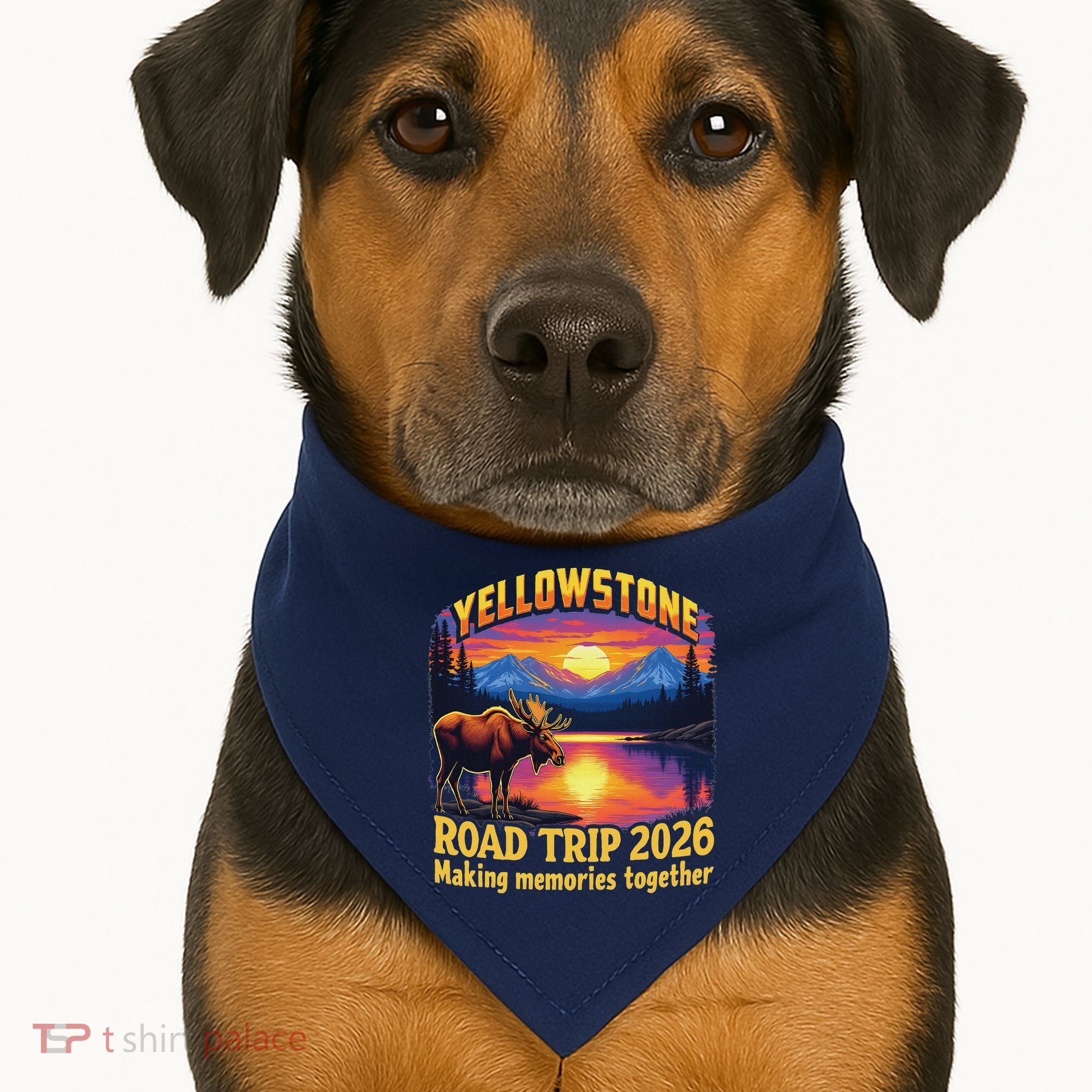 Yellowstone Road Trip 2026 Making Memories Together USA-Made Doggie Bandana