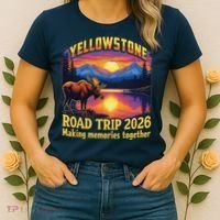 Yellowstone Road Trip 2026 Making Memories Together Women's T-Shirt thumb 2