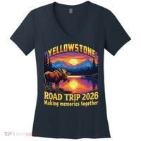 Yellowstone Road Trip 2026 Making Memories Together Women's V-Neck T-Shirt thumb 0