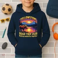 Yellowstone Road Trip 2026 Making Memories Together Kids Hoodie thumb 2